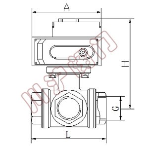 電動三通內螺紋球閥 結構圖
