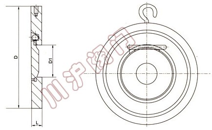 對夾單瓣旋啟式止回閥結構圖