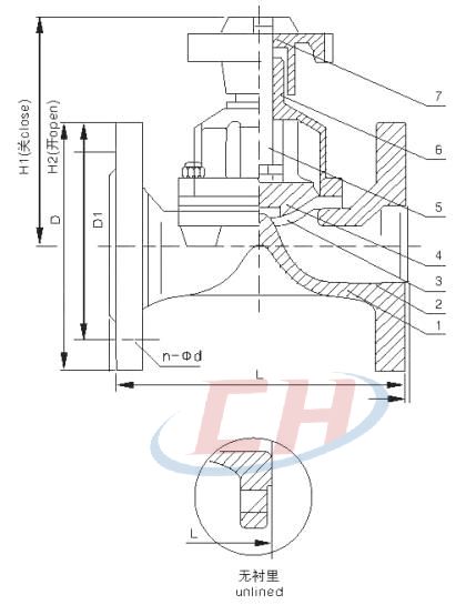 英標襯氟隔膜閥結構圖